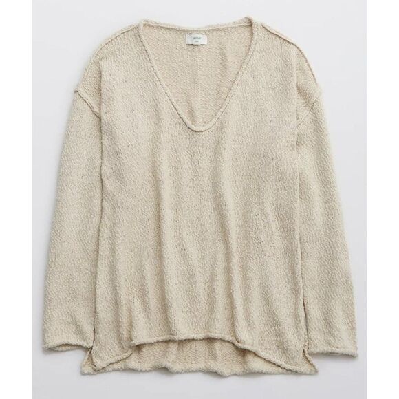 NWT Aerie Oversized Voop Sweater Size L Soft‎ Oak Color - Picture 7 of 8